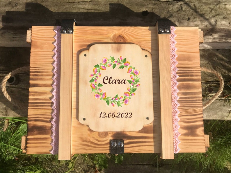 Memory box, personalized with engraving, motif, text for special occasion / gift box / wedding box / birth or christening box / storage box image 5