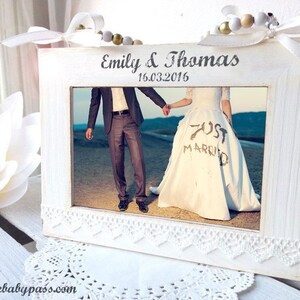 Photo frame personalized with name and date of birth / photo frame personalized with text of your choice image 3