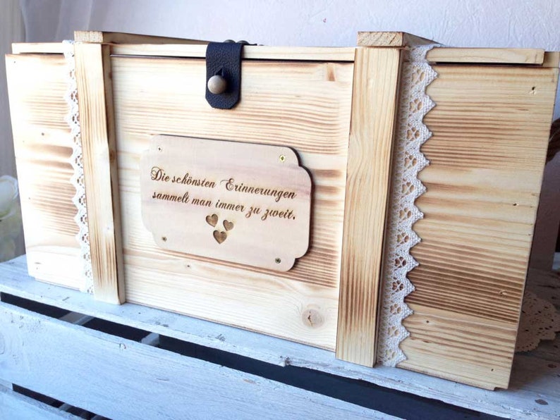 Memory box, personalized with engraving, motif, text for special occasion / gift box / wedding box / birth or christening box / storage box image 3