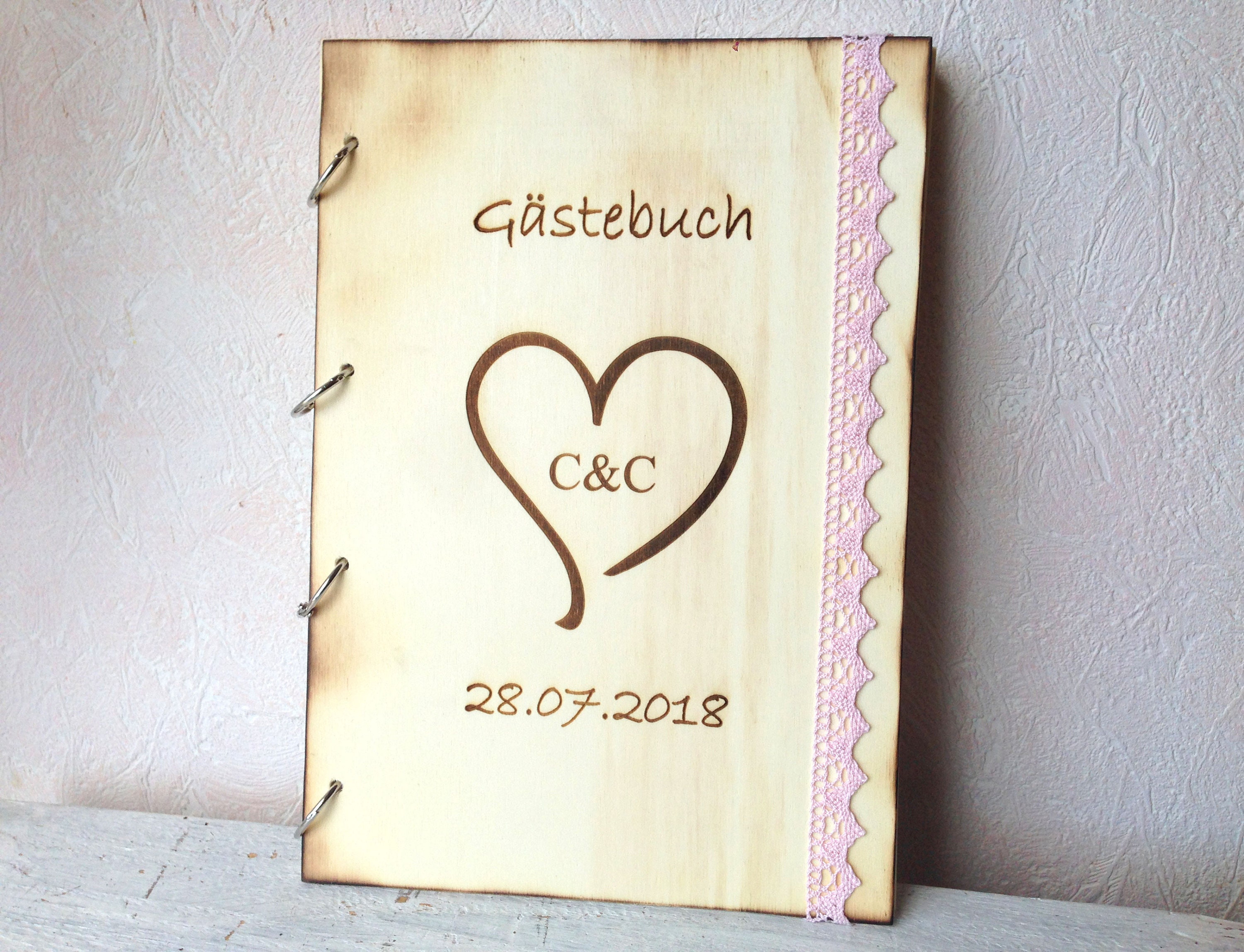 Gästebuch in Holz A4 Hoch mit Gravur Lebensbaum / Gästebuch mit Gravur / Gästebuch personalisiert / Fotoalbum aus Holz / Gästebuch Vintage /