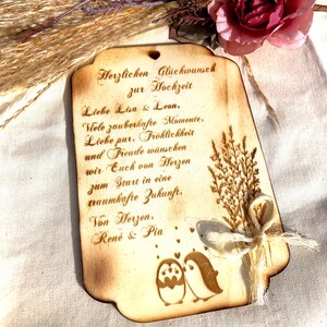 Birthday card with dried flowers personalized with text of your choice, made of wood. 12x18 cm image 6