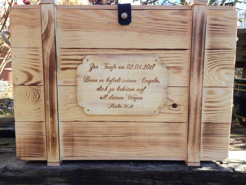 Memory box, personalized with engraving, motif, text for special occasion / gift box / wedding box / birth or christening box / storage box image 5