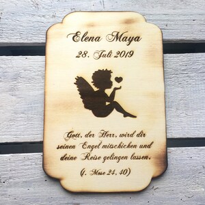 Holz Trauerkarte Sternenkind personalisiert mit Name und Wunschgravur / Geschenkkarte Sternenkind / Trauergeschenk Bild 5