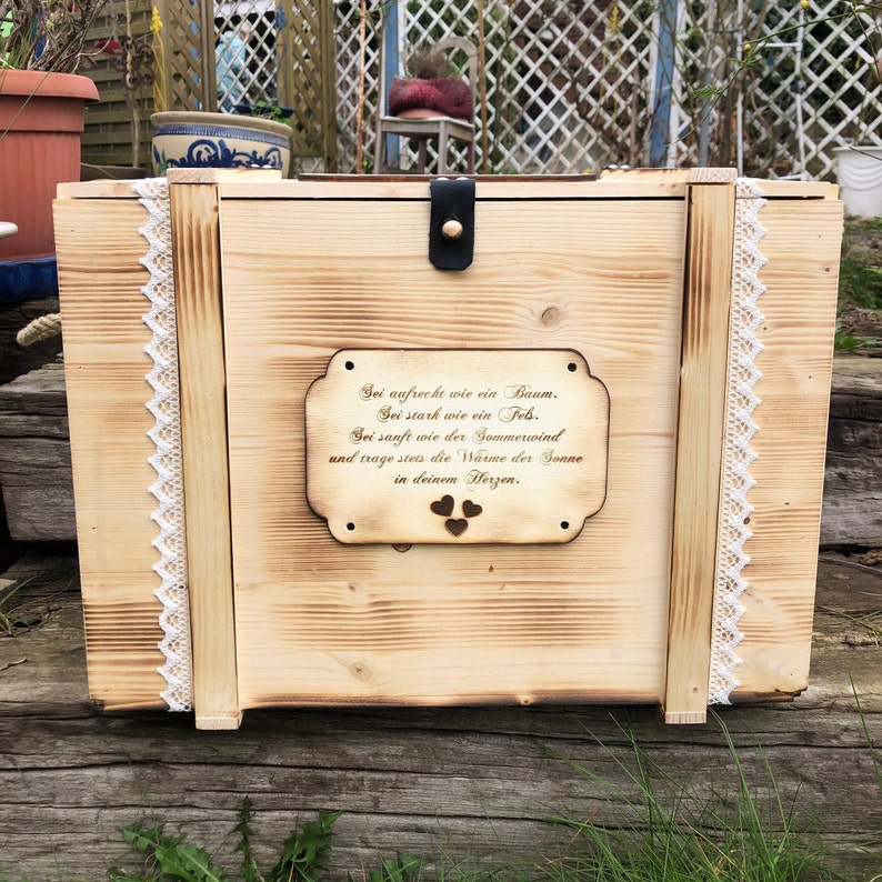 XXL large memory box baby personalized with name and baptism dove/baptism memory box/large memory box/dove memory box image 5