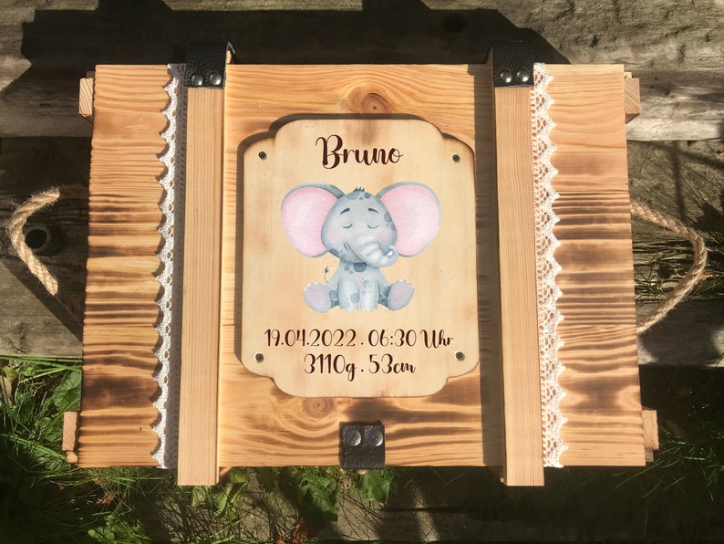 Memory box, personalized with engraving, motif, text for special occasion / gift box / wedding box / birth or christening box / storage box image 2