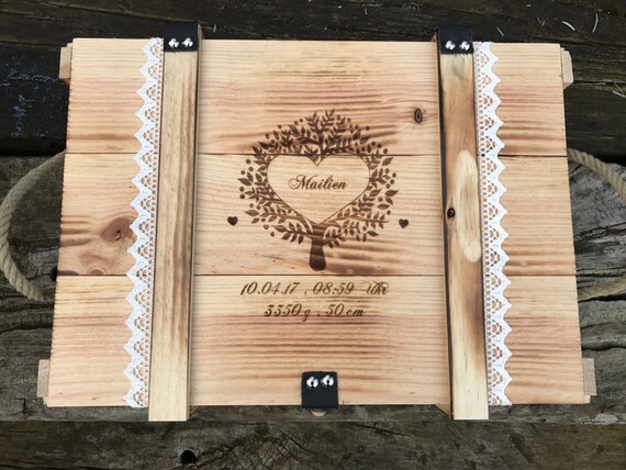 personalized with engraving motif Memory box text for special occasion / gift box / wedding box / birth or christening box  / storage box
