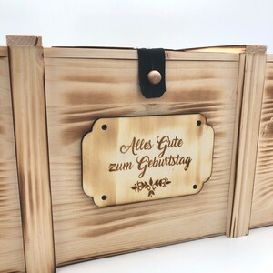 Kartenbox personalisiert zum Geburtstag / Erinnerungskiste zum Geburtstag mit Schlitz / Holzbox mit Gravur / Geburtstagsgeschenk Bild 2