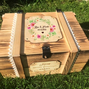 Memory box, personalized with engraving, motif, text for special occasion / gift box / wedding box / birth or christening box / storage box image 5