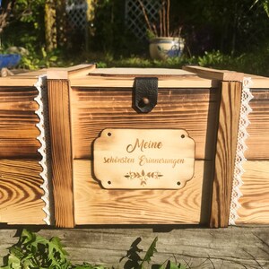 Caja de memoria de bebé grande personalizada con nombre / caja de memoria de bebé personalizada para el nacimiento / caja de madera personalizada para el bautismo imagen 3