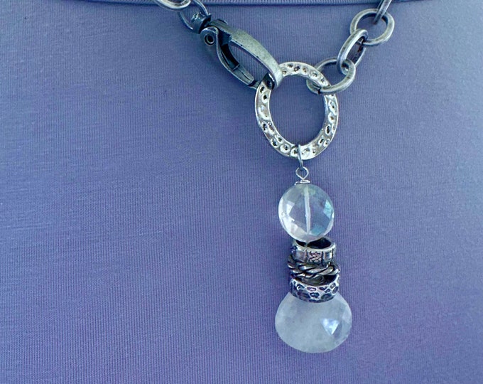 Necklace, Opal Necklace, Rainbow Moonstone Jewelry, Moonstone Necklace