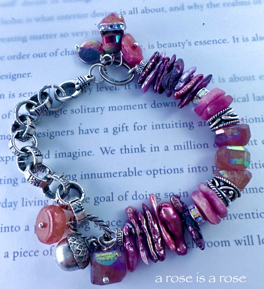 Bracelet Lobster Jewelry Muscovite Bracelet Pearl Bracelet Etsy