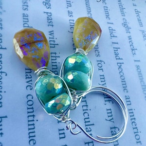 earrings, mystic earrings, aquamarine earrings, French hooks earrings, aquamarine earring, aquamarine jewelry, Christmas gifts, opal earring