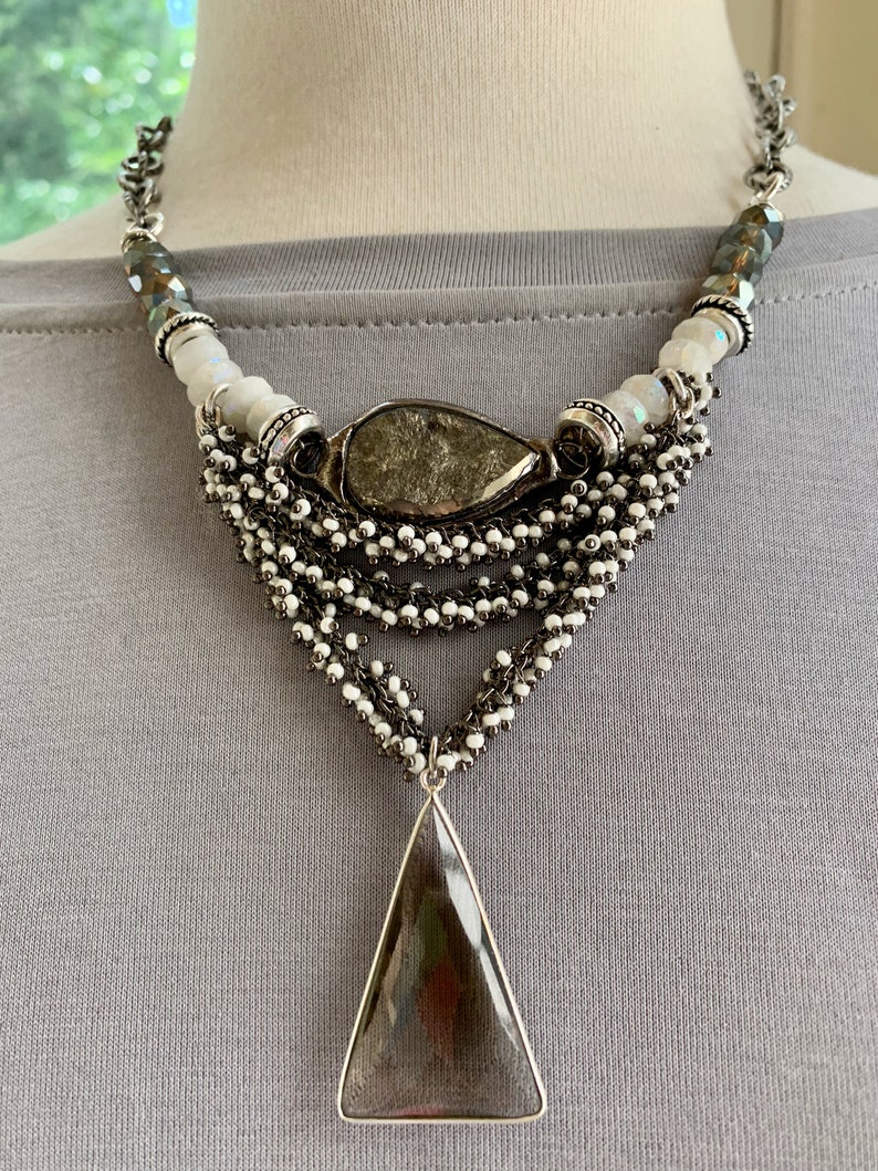 smoky quartz jewelry rainbow moonstone necklace pyrite necklace pearl necklace layered necklace for her bohemian necklace necklace