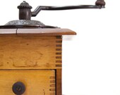 American One Drawer Coffee Mill with Ratcheted Cast Iron Bin Cover