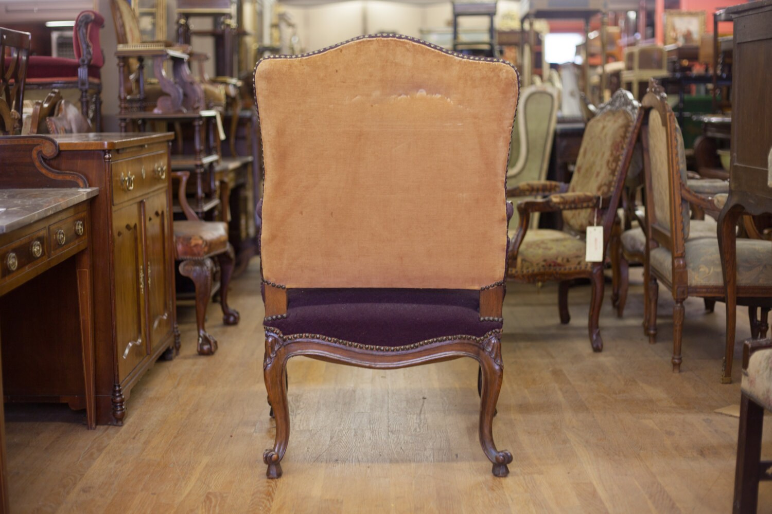Antique French Purple Walnut Begere Needlework Arm Chair Etsy