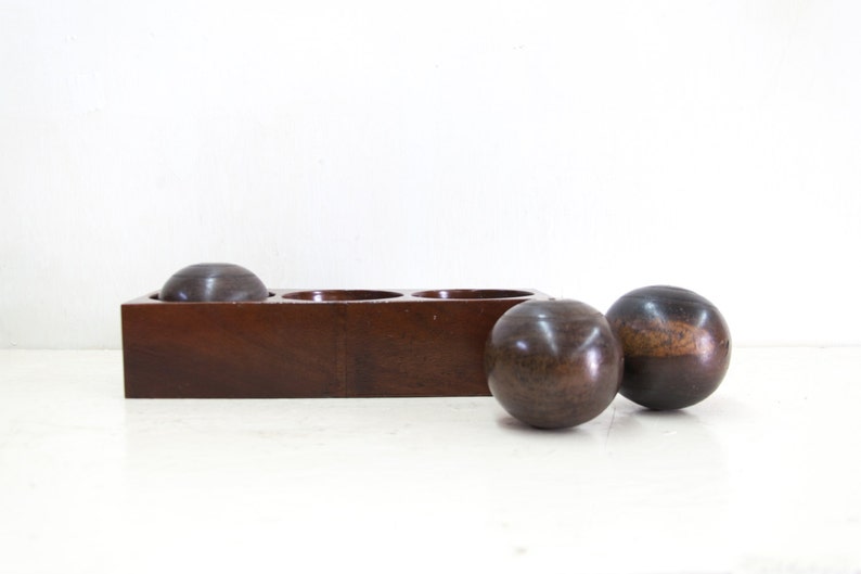 Antique Wooden Bocce Ball Holder Etsy