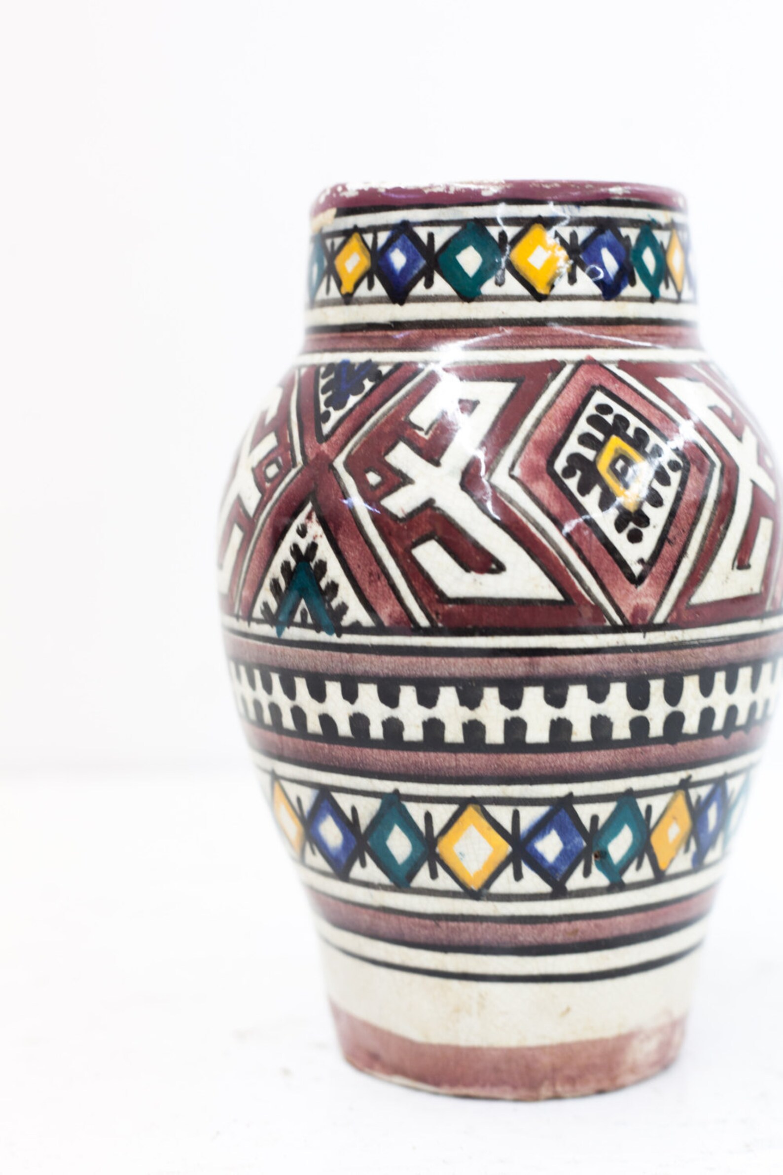 Miniature Hand Decorated Pottery Vase Etsy