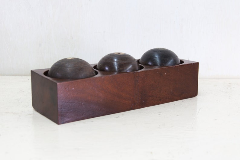 Antique Wooden Bocce Ball Holder Etsy