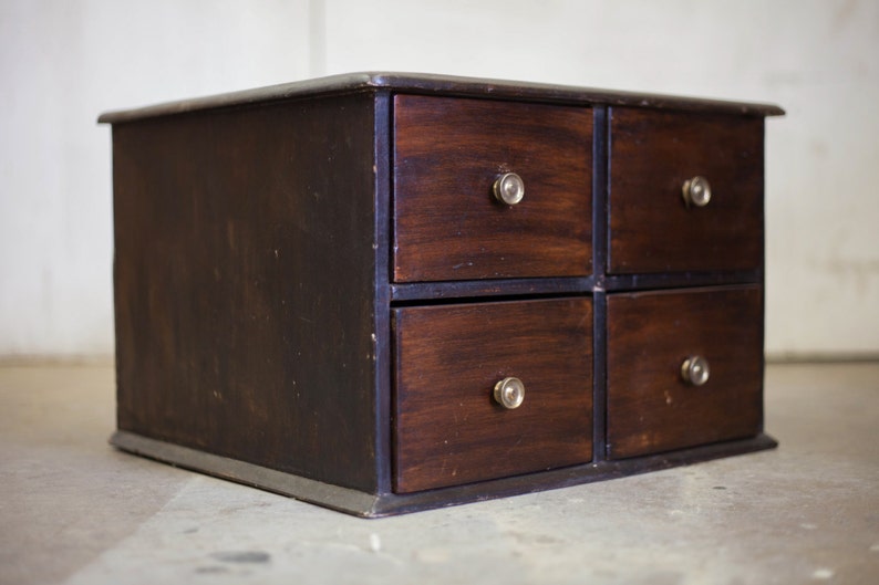 Antique Mahogany Spice Chest Etsy