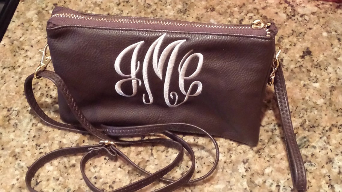 Monogram Crossbody Wristlet Wallet 5 Compartments Fashion Bag Etsy