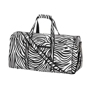 Monogram Duffel Bag (choose from 4 patterns Aqua Chevron, Black Maddie, Zebra and Woods Camo) image 5