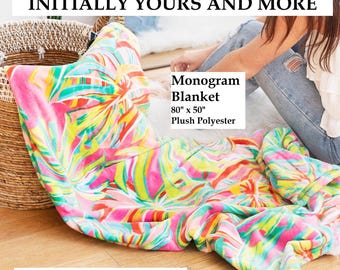 Monogram Blanket (soft perfect bridesmaid gift, birthday gift, Christmas Gift)