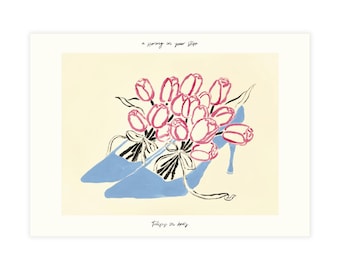 Tulips in Heels illustration: Hand-Illustrated Postcard Set (10-Pack)