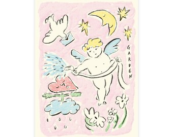 The Cherub Angel Collection: Hand-Illustrated Postcard Set (10-Pack)