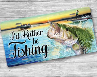 FISH FISHING ON FISHING Metal License Plate Frame Tag Holder