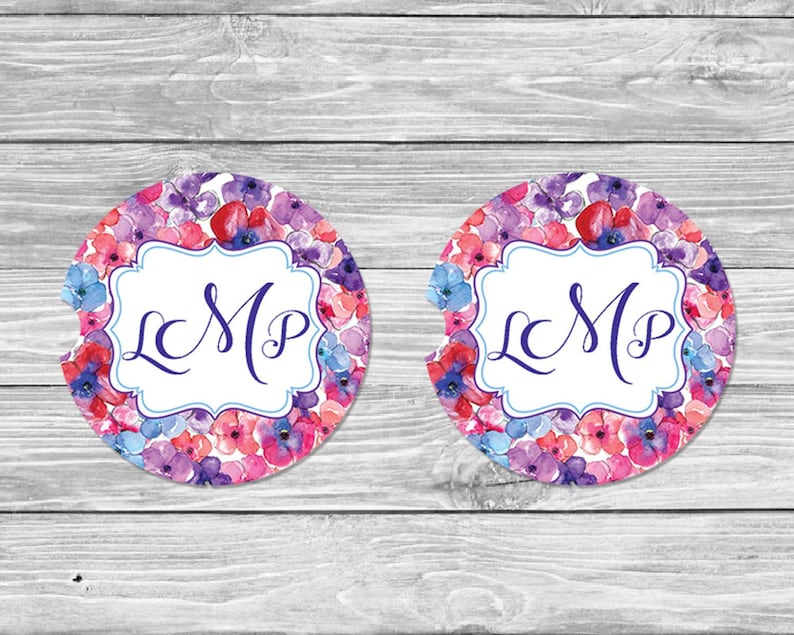 Download Pink and Purple Watercolor Floral License Plate Set Car | Etsy