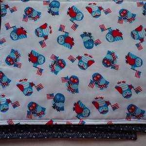 Patriotic owls placemats, handmade, set of 6