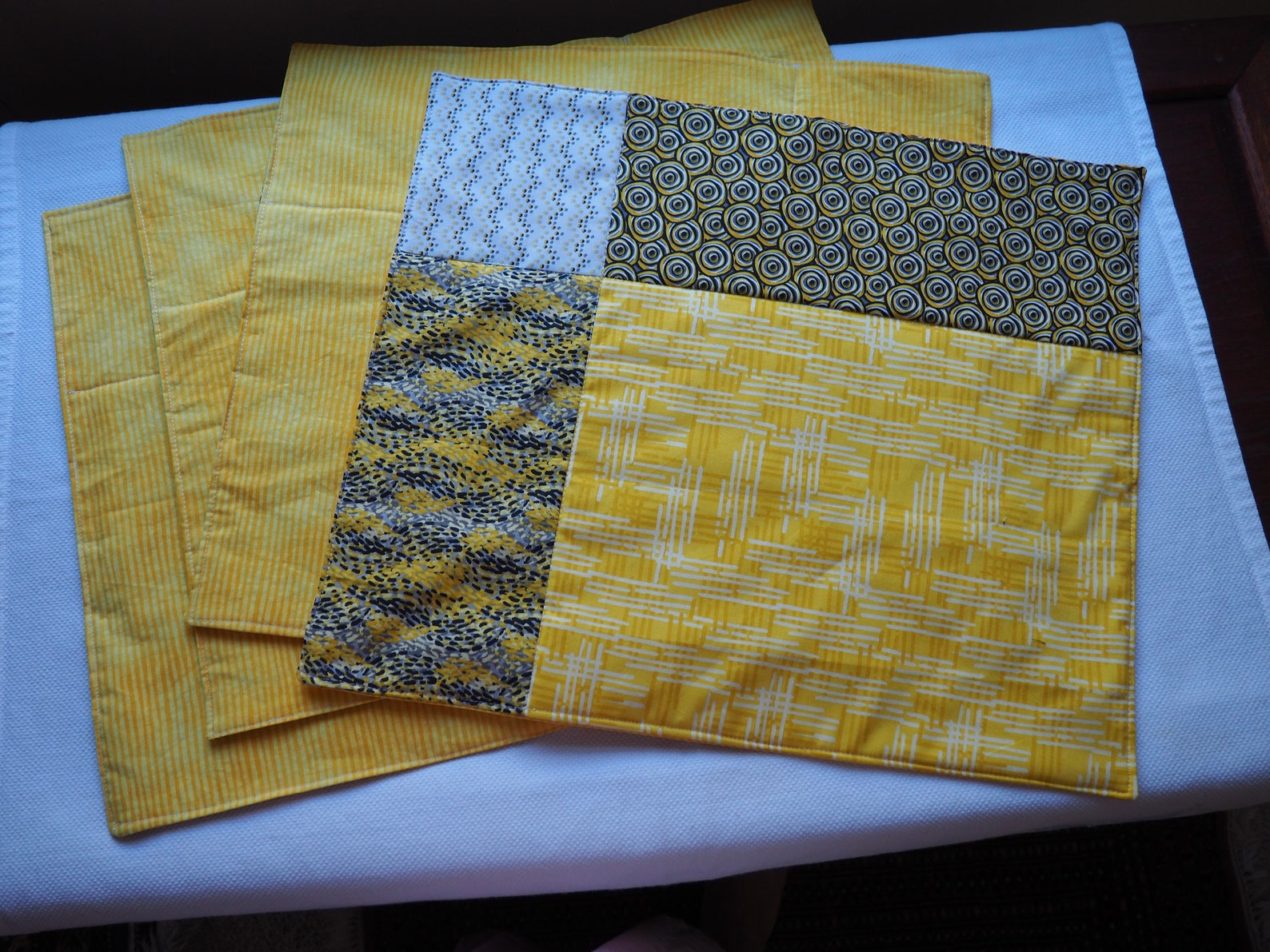 Yellow and black placemats scrappy quilted placemats Etsy