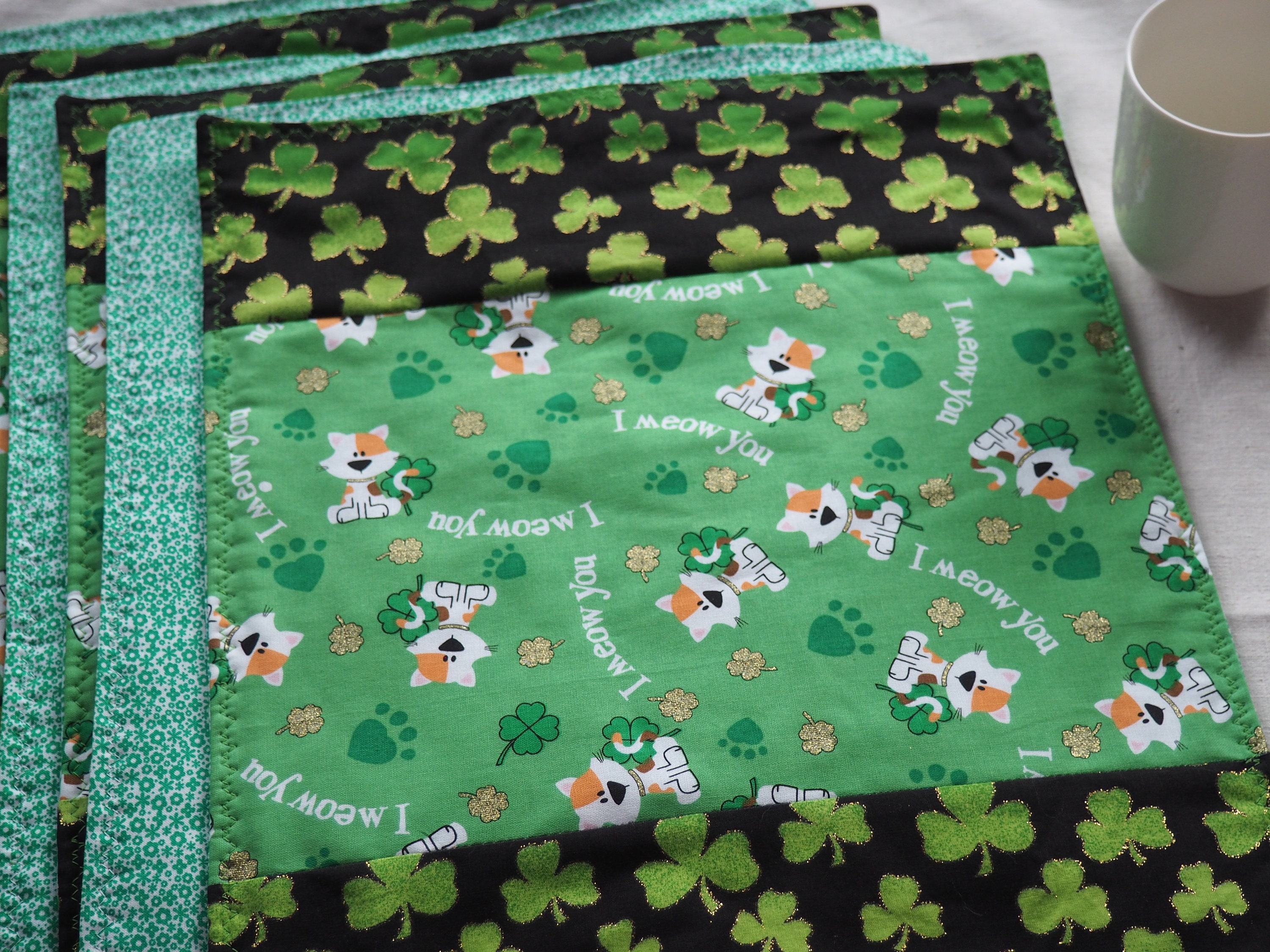 St. Patrick's Day Placemats Set of 6 Handmade St Etsy