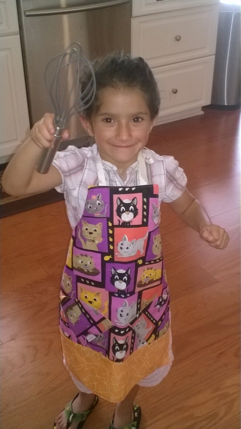 handmade Owl child/'s apron toddler apron owl apron
