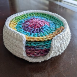 Crochet Pattern for Coaster and Coaster Holder - PDF ONLY