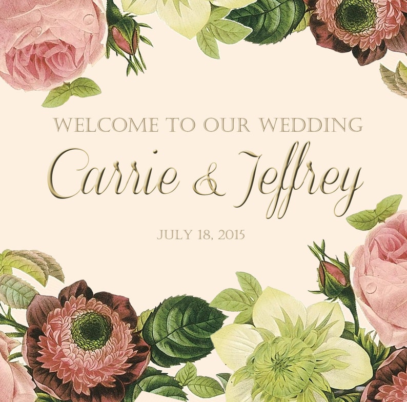 Blush Floral on sturdy Kraft bags hotel guest gift bags 10 Wedding Welcome Bags party favor goody bags Event attendee gift bag