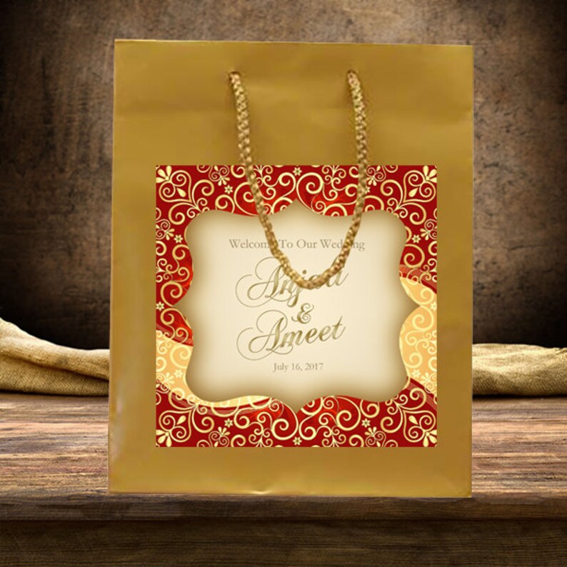 20 Indian Wedding Bag labels Hindu Wedding gift bag Etsy