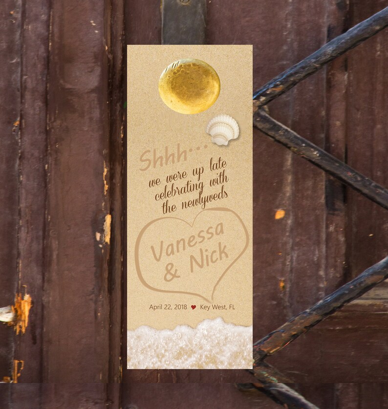 20 Do-Not-Disturb signs hotel door hanger door sign hotel guest favor Beach Wedding Door Hanger writing in the sand door hanger