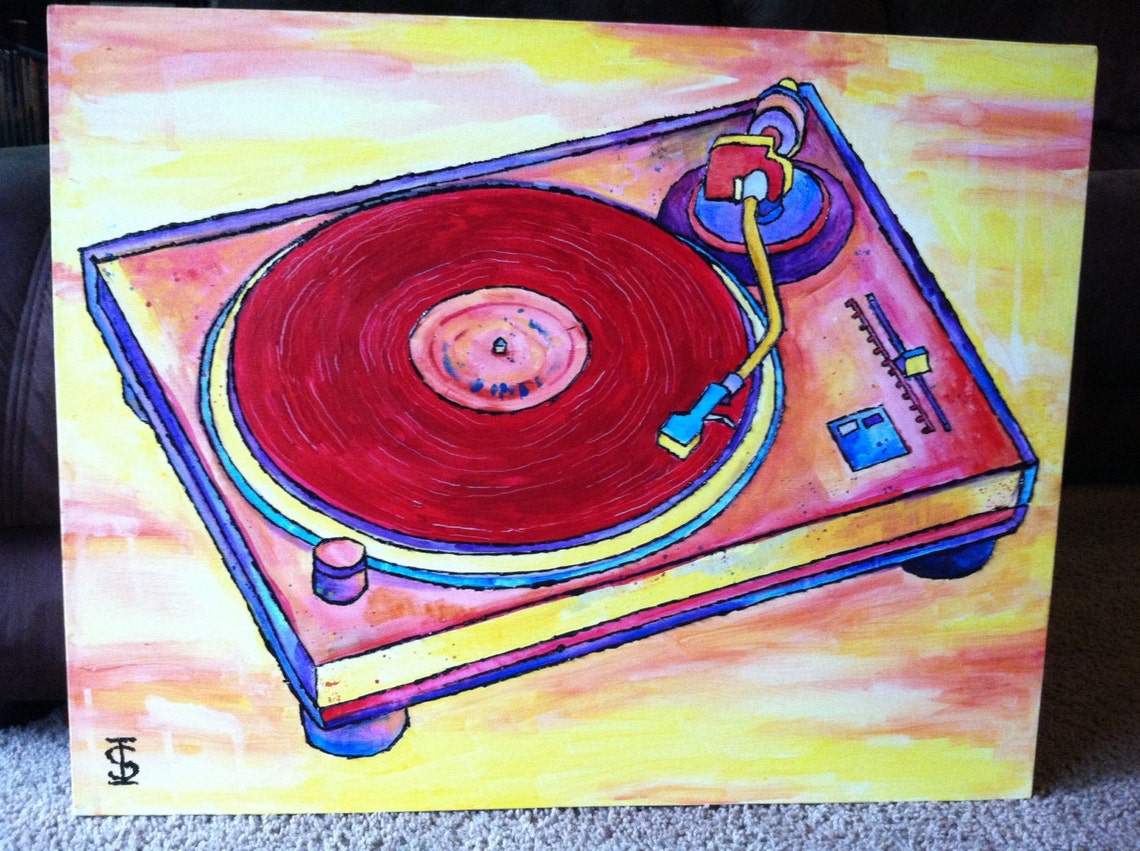 Turntable painting Etsy