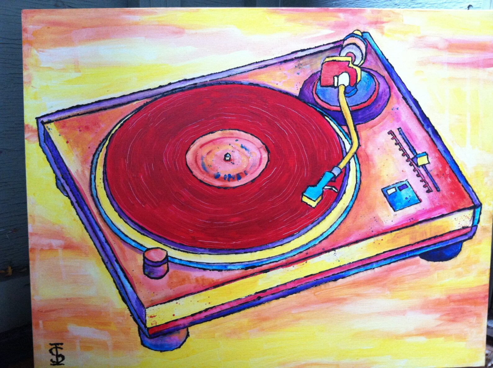 Turntable painting Etsy