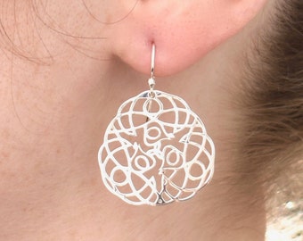 Celtic Swirls Dangle Earrings // Sterling Silver Earrings // Sterling Silver // Village Silversmith