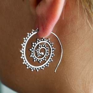 Intricate Oxidized Hoop Earrings // Sterling Silver Hoop Earrings // Sterling Silver Earrings // Sterling Silver // Village Silversmith