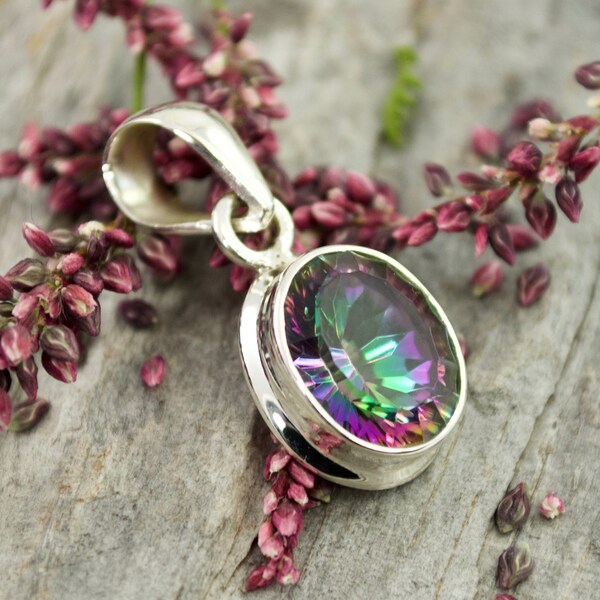 Mesmerizing Mystic Topaz Pendant // Mystic Fire Topaz Jewelry // Topaz Jewelry // Sterling Silver // Village Silversmith