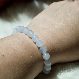 Chalcedony Stretchy Bracelet // Elastic Bracelets // Stone Jewelry // Village Silversmith