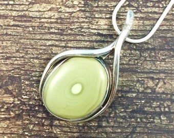 Apple Slice Imperial Jasper Pendant // Jasper Jewelry // Sterling Silver // Village Silversmith