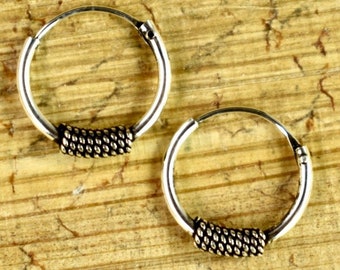 Woven 12mm Hoop Earrings // Stackable Hoop Earrings // Sterling Silver Earrings // Sterling Silver // Village Silversmith