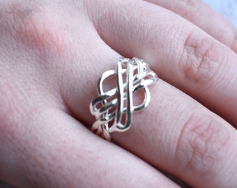 Sterling Silver your size Russian Wedding Ring Handmade Made to order Puzzle Ring