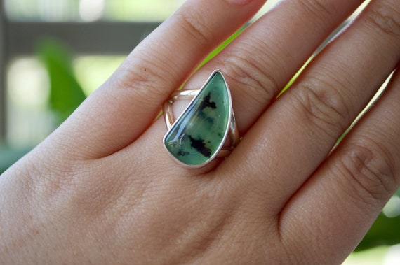US Size 9.25 Chrysoprase Jewelry Metaphysical Stunning Chrysoprase Rings