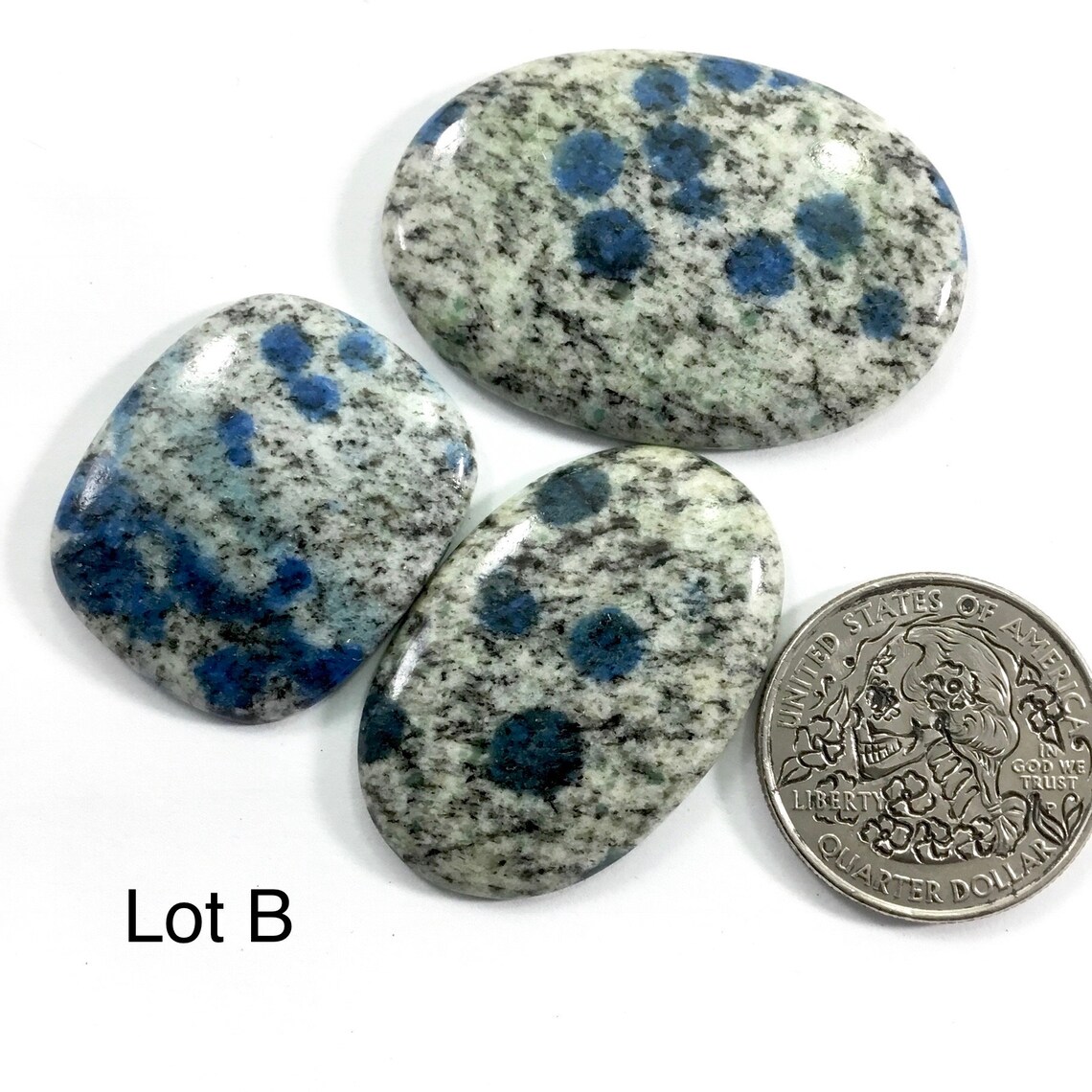 K2 Stone Cabochon Lots // Azurite in Granite // Gems // Etsy