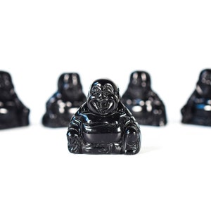 Black Obsidian Buddha Carving // Obsidian Glass Carving // Metaphysical Stone // Mineral Specimen // Buddha Carving // Village Silversmith